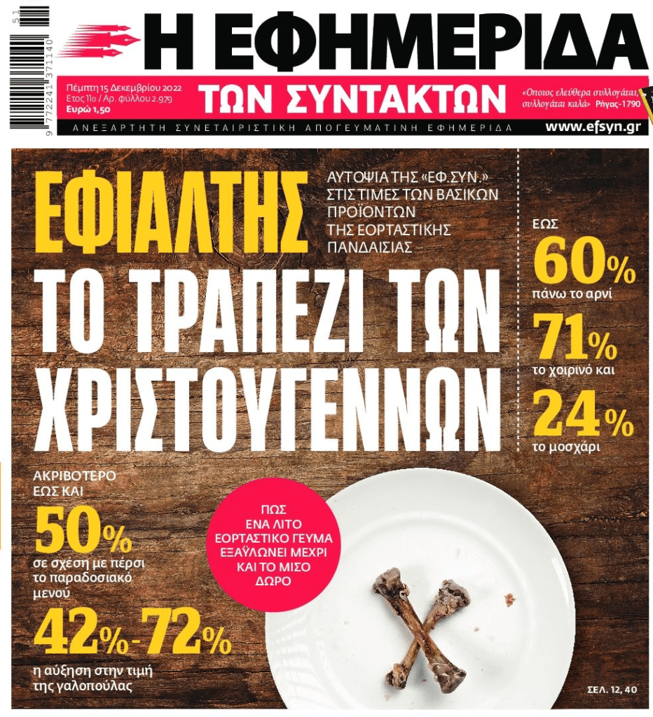 Θερίζει η ακρίβεια: Εφιάλτης για τα νοικοκυριά το Χριστουγεννιάτικο τραπέζι