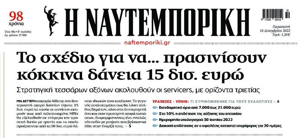 Καλά κρατεί το Καρουζέλ: Οι Servicers ετοιμάζουν γιαλαντζί πρασίνισμα 15 δις κόκκινων δανείων για να τα πουλήσουν πίσω στις τράπεζες