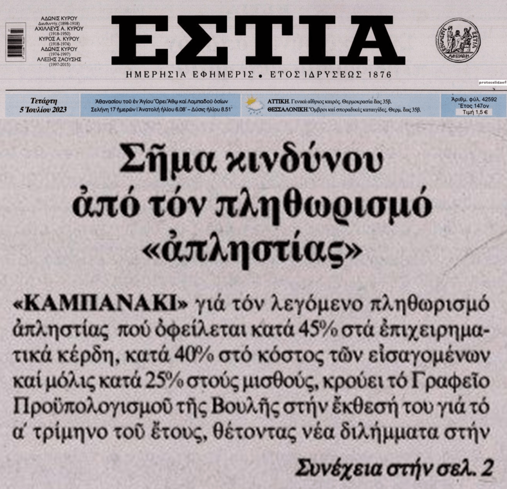 Ο πληθωρισμός της απληστίας και η ληστεία των καταναλωτών