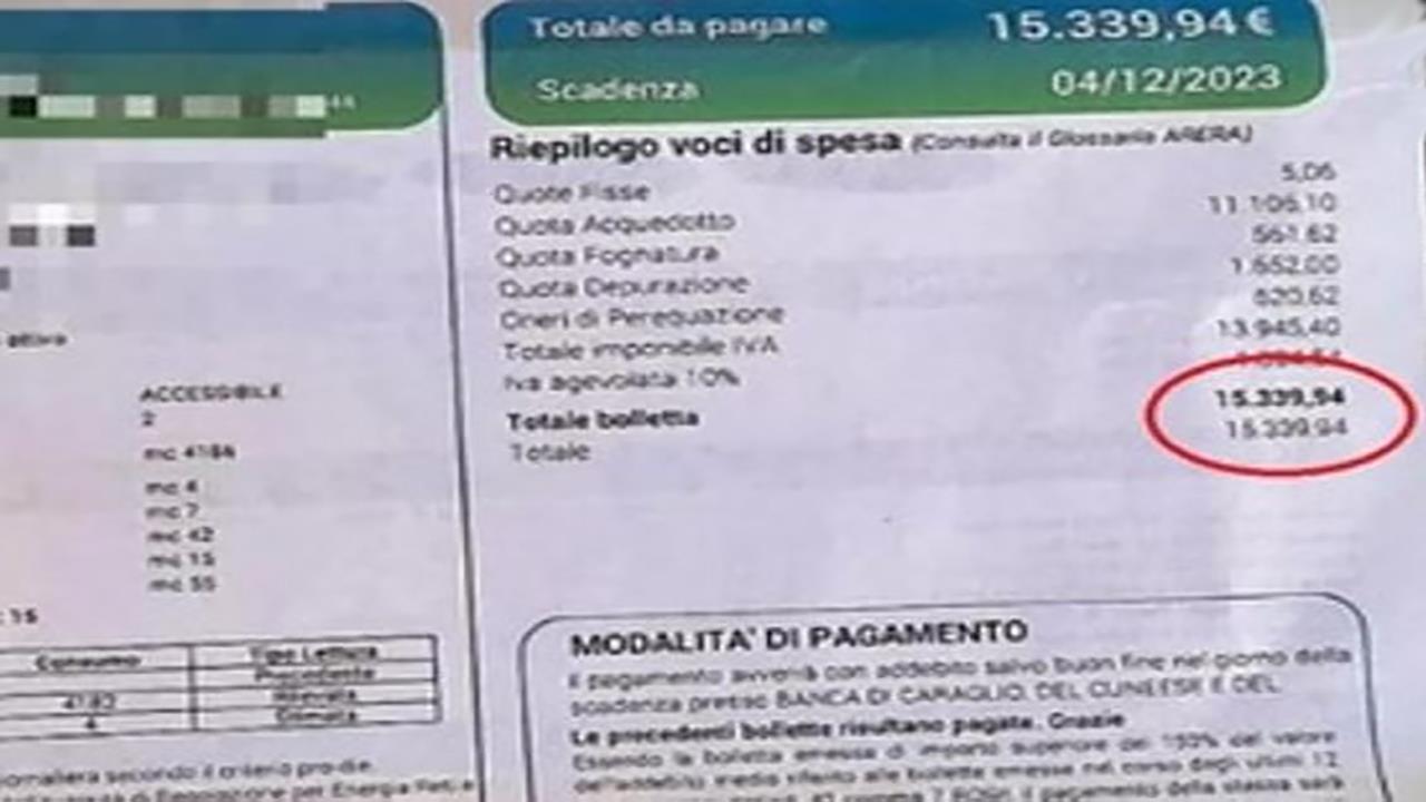 Ιταλία: Ο λογαριασμός του νερού έστειλε στο νοσοκομείο 88χρονη που τελικά κατέληξε!