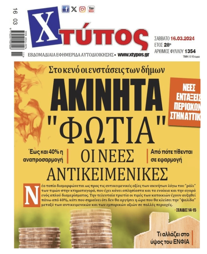 Ακίνητα: Βάζουν φωτιά οι νέες αντικειμενικές!