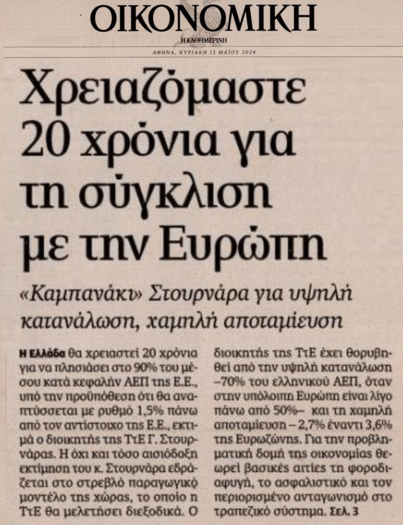 Αυτά είναι τα μνημονιακά εγκλήματα: Μια γενιά χρειάζεται για να συγκλίνουμε με την Ευρώπη!