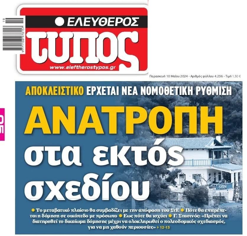 Ακίνητα: Έρχεται ρύθμιση για εκτός σχεδίου