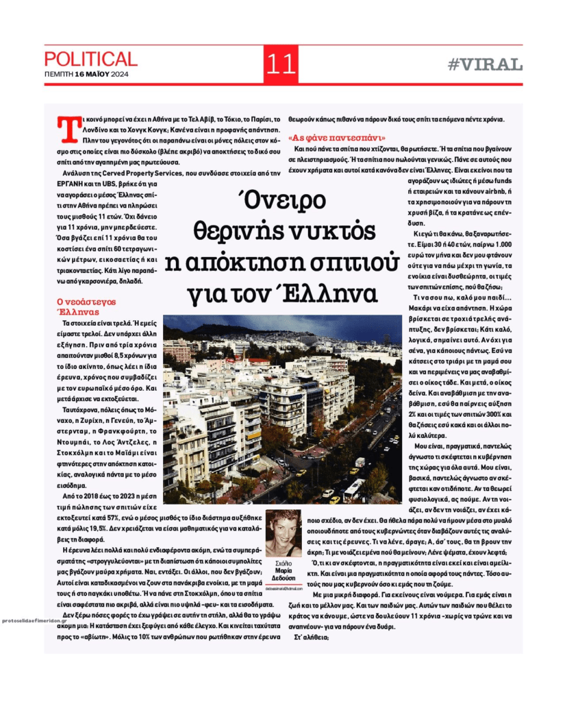 Όνειρο για τον νέους η απόκτηση στέγης…