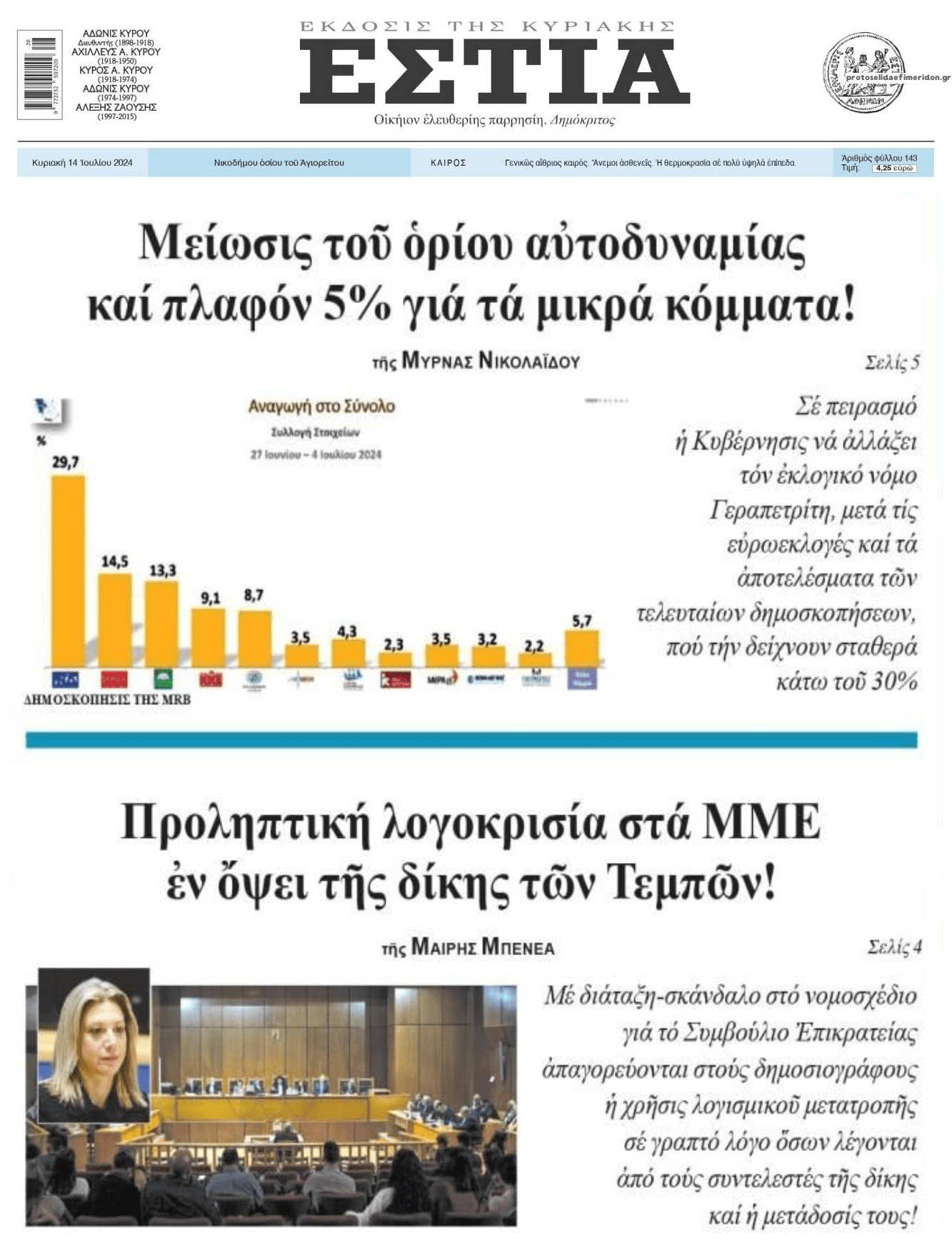 Η κυβερνητική θέληση για σκανδαλώδη αλλαγή στον εκλογικό νόμο και η φίμωση για τη δίκη των Τεμπών!