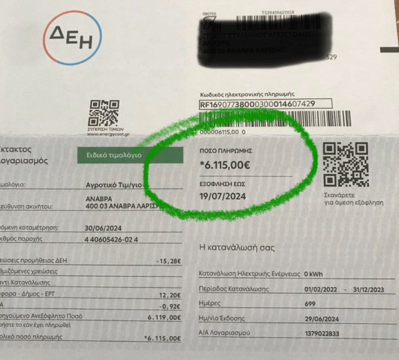 Αγρότες και επαγγελματίες σε σοκ: Τους ζητάνε αναδρομικά χιλιάδες ευρώ από την επιδότηση για το ρεύμα!!