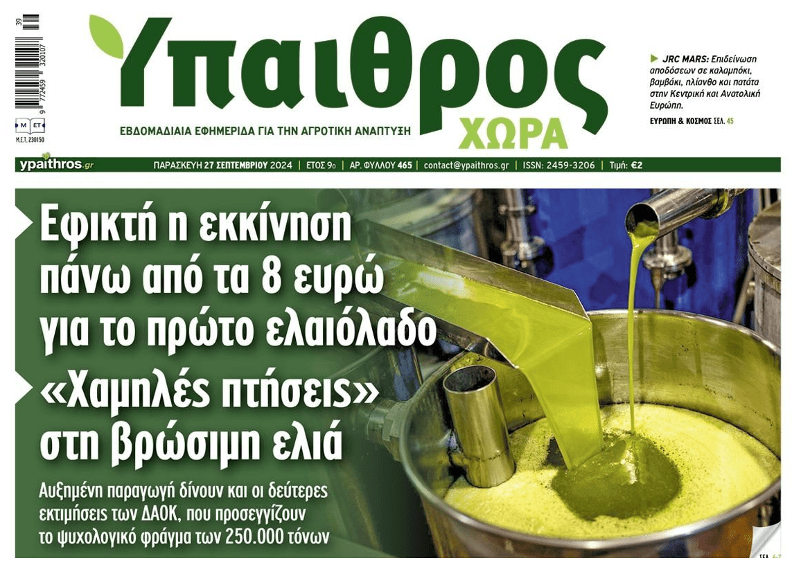 Πάνω από 8 ευρώ το πρώτο ελαιόλαδο