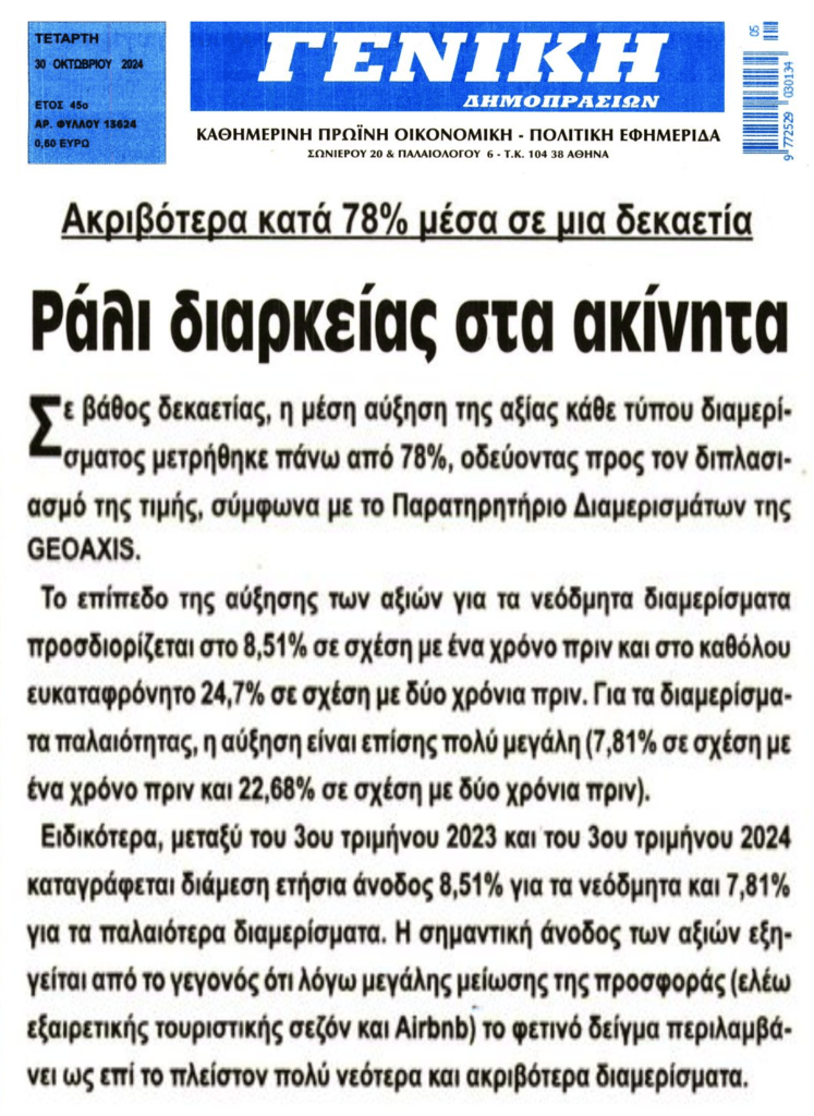 Φούσκα μεγατόνων έχει στηθεί με τα ακίνητα…