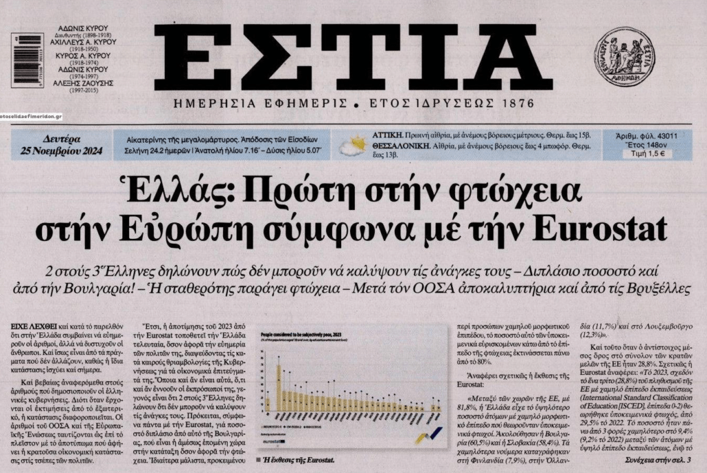 Σαρώνει η φτωχοποίηση τους Έλληνες