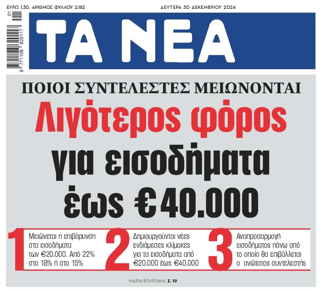 Φορολογία: Μειώνονται οι συντελεστές για μικρομεσαία εισοδήματα