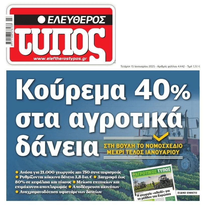 Υποσχέσεις για κουρέματα στα κόκκινα αγροτικά δάνεια…