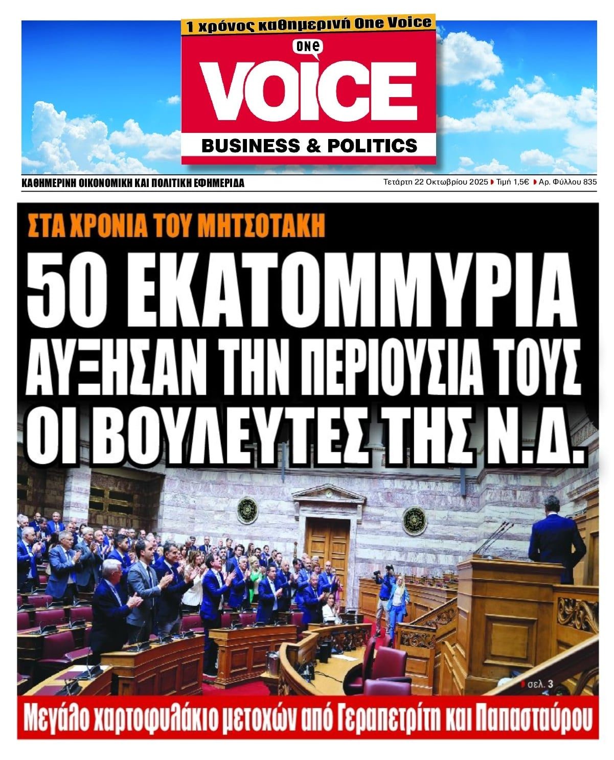 Τεράστια αύξηση περιουσίας των βουλευτών και υπουργών της ΝΔ!