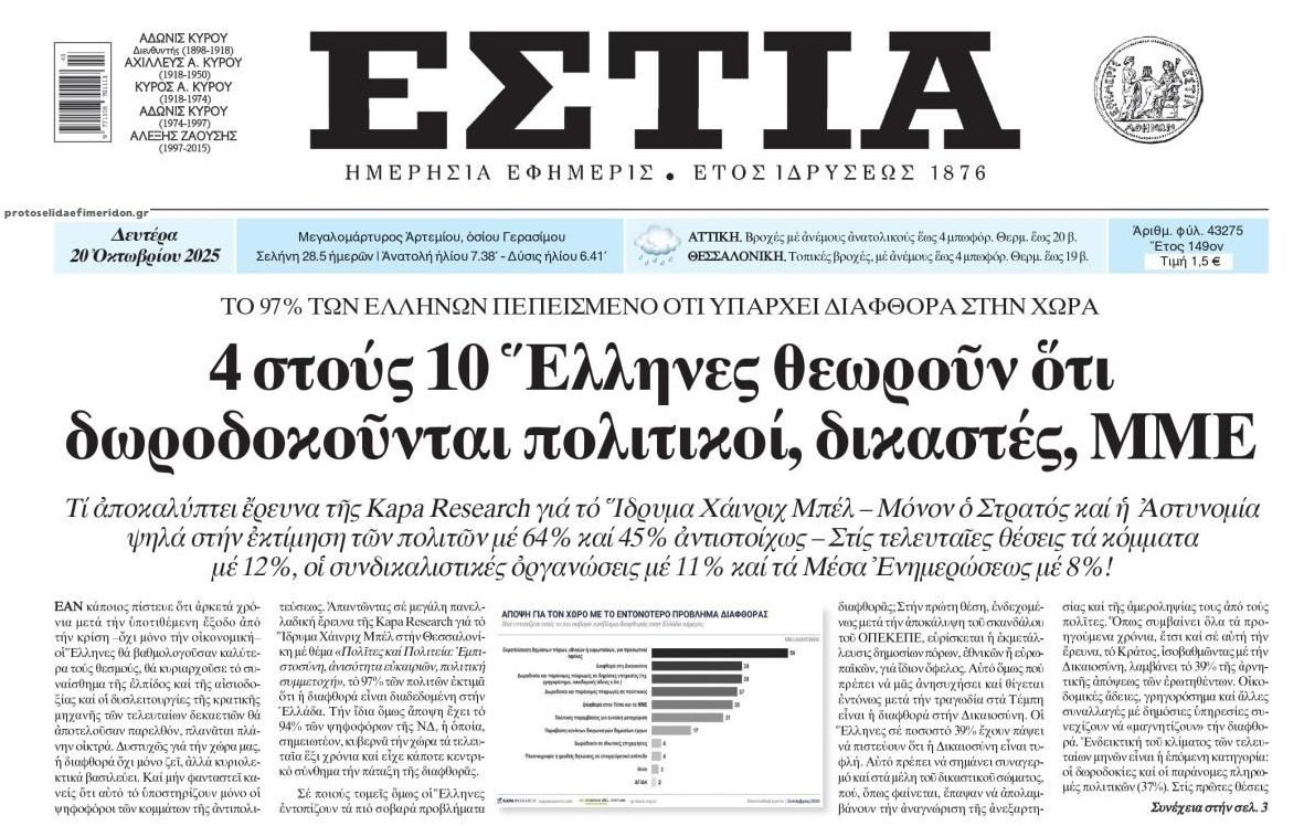 Όλοι οι Έλληνες έχουν σιχαθεί την εκρηκτική διαφθορά της χώρας!