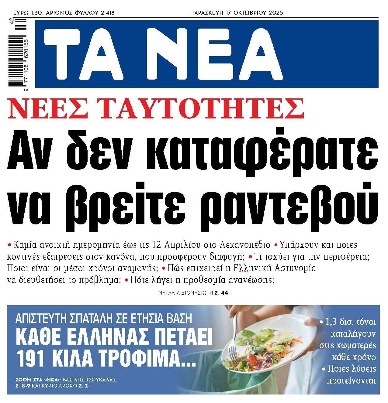 Η σπατάλη τροφίμων και τα 