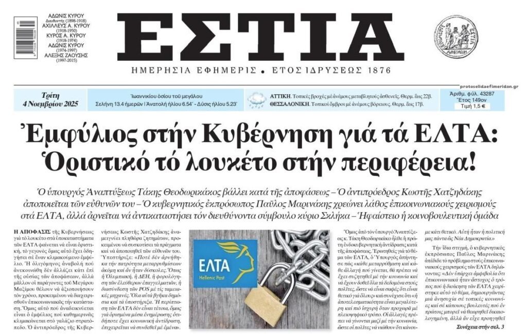 Χαμός στη ΝΔ για τα λουκέτα στα ΕΛΤΑ!