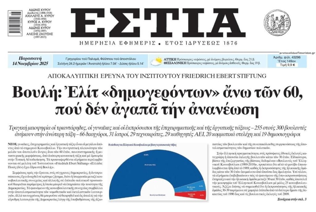 Βουλή των ελίτ, εκτός της κοινωνικής πραγματικότητας!