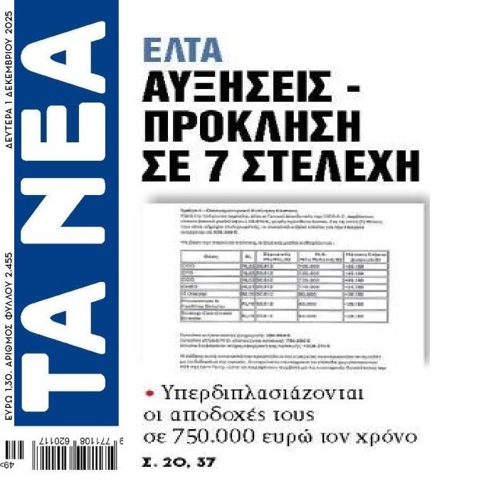 ΕΛΤΑ: Αυξήσεις – πρόκληση σε 7 στελέχη!
