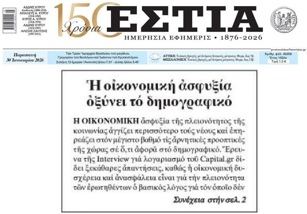 Η φτωχοποίηση σε συνδυασμό με την ακρίβεια φουσκώνει το Δημογραφικό!