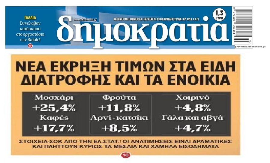 Εκτός ελέγχου η ακρίβεια. Στα όριά τους τα νοικοκυριά!
