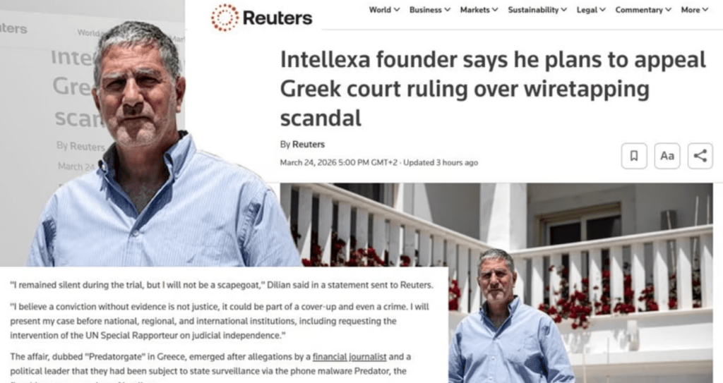 Υποκλοπές: Ο Ντίλιαν αποδίδει την καταδίκη του σε προσπάθεια συγκάλυψης... 1 REUTERS IPOKLOPES