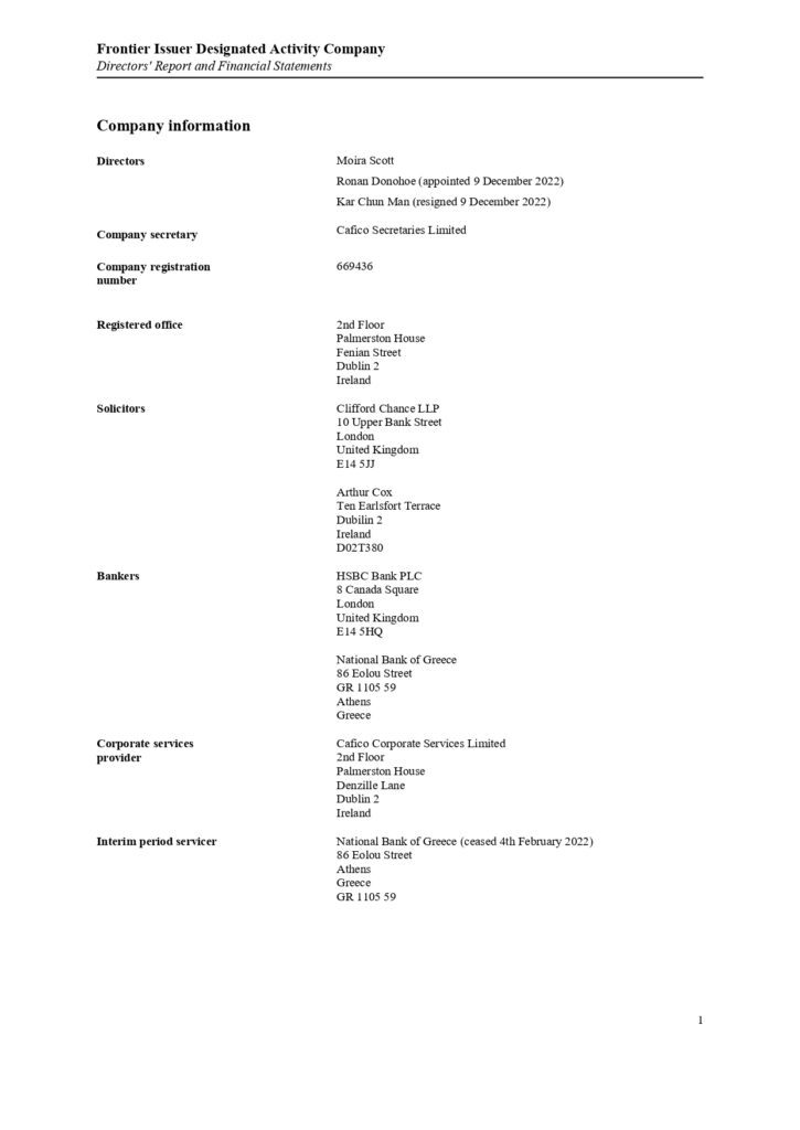 ΠΑΡΑΡΤΗΜΑ Γ Frontier Issuer DAC Annual Report and Audited Financial Statements 31.12.2021.pdf page 0003