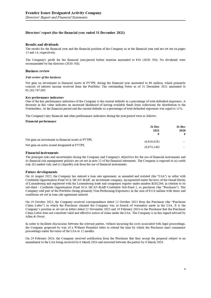 ΠΑΡΑΡΤΗΜΑ Γ Frontier Issuer DAC Annual Report and Audited Financial Statements 31.12.2021.pdf page 0006