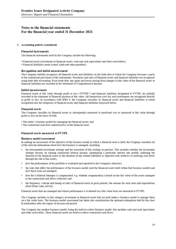 ΠΑΡΑΡΤΗΜΑ Γ Frontier Issuer DAC Annual Report and Audited Financial Statements 31.12.2021.pdf page 0022