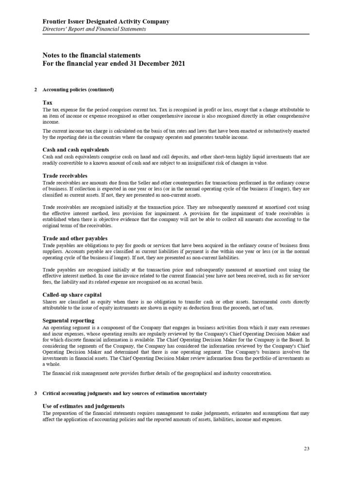 ΠΑΡΑΡΤΗΜΑ Γ Frontier Issuer DAC Annual Report and Audited Financial Statements 31.12.2021.pdf page 0025