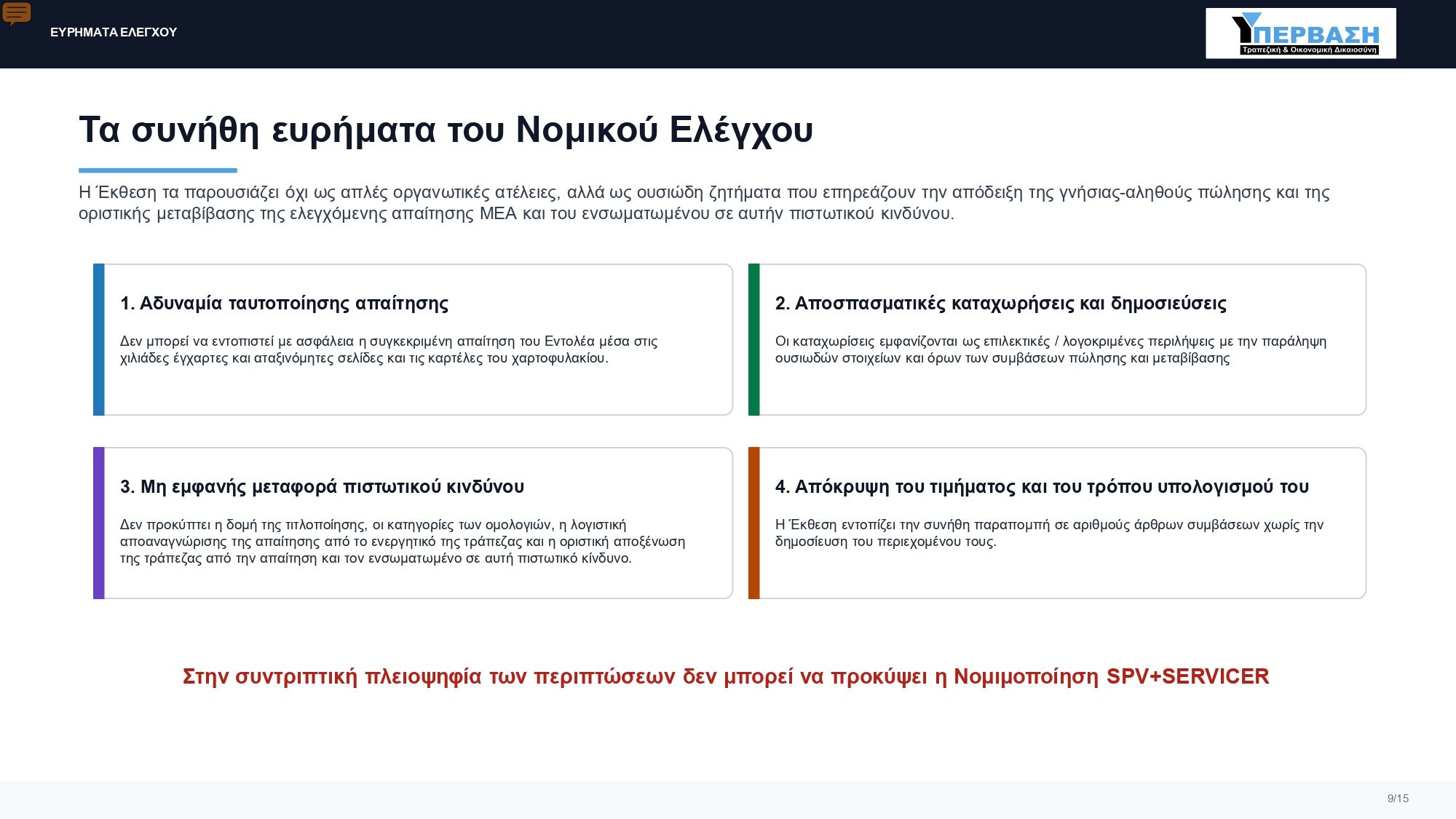 Ταφόπλακα για SERVICERS+FUNDS o Νομικός Έλεγχος στο Ενεχυροφυλακείο