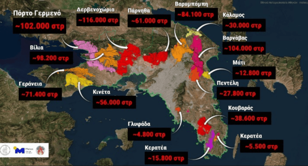 Το 42% των δασών της Αττικής κάηκε μέσα σε δέκα χρόνια