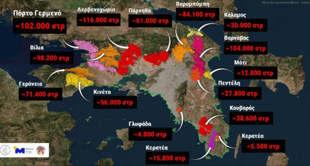 Το 42% των δασών της Αττικής κάηκε μέσα σε δέκα χρόνια