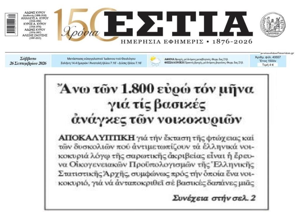 1.800 ευρώ μόνο για τα βασικά…