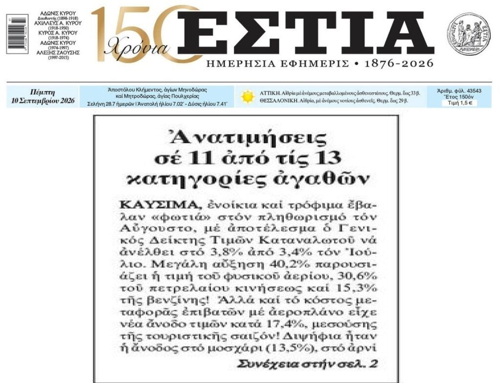 Έκρηξη ακρίβειας πριν το παραμύθι…περί μείωσης τιμών!
